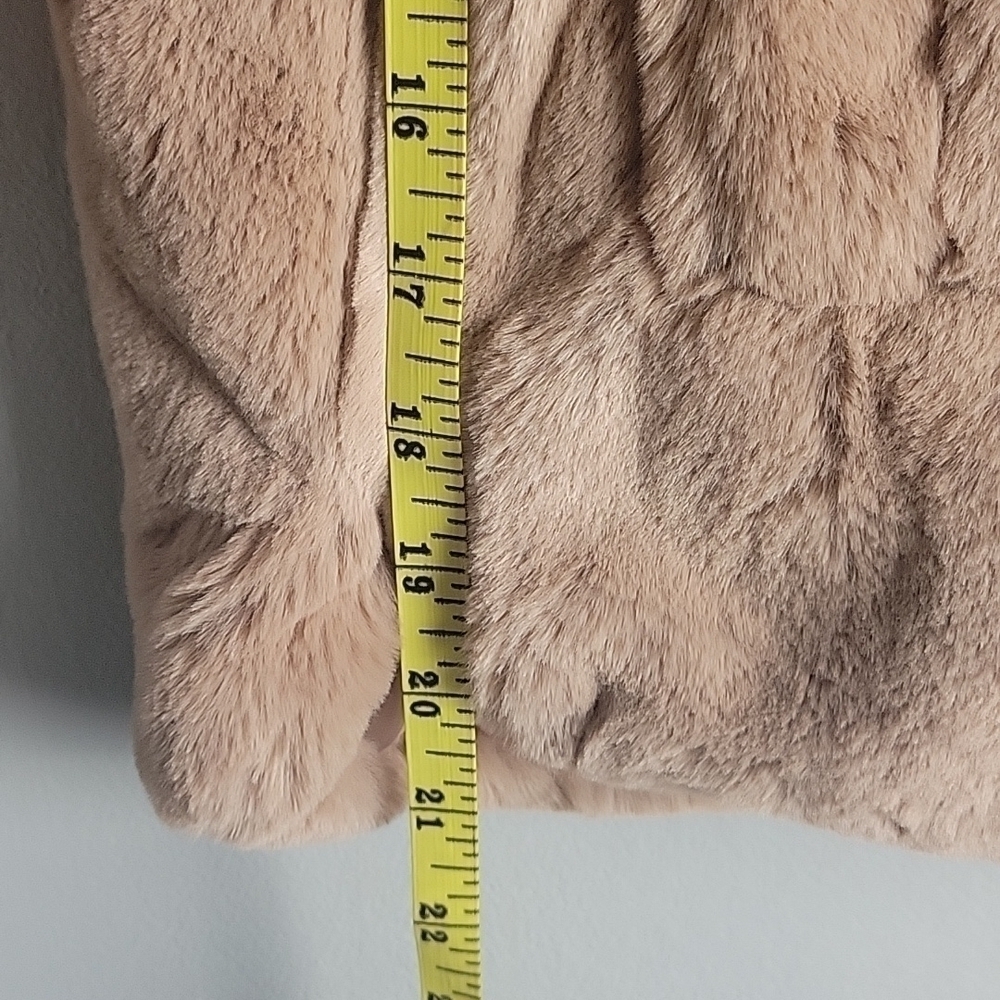 Zara-KIDS-Pink Faux Fur Hooded Coat-Size 9 - Picture 11 of 15